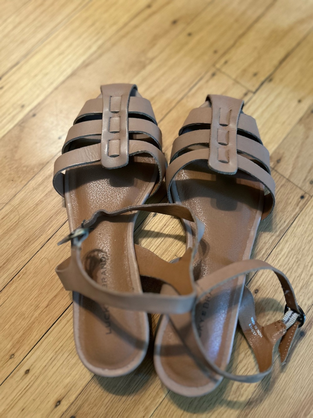 Lucky Brand Women's Tan Strappy Ankle-Sandal